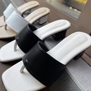 ใส่โค้ด ZDTP6 ลดราคา 40.- Kwang Heels (รุ่นขวาง) รองเท้าส้นสูงไซส์ใหญ่-เล็ก (36-44) นุ่มใส่สบายเท้า