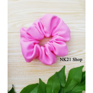 NK21 โดนัทรัดผม หนังยางรัดผม สีชมพูนมเย็น Mini Scrunchies,Scrunchies,Scrunchy,Hair accessories