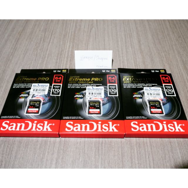 《ของใหม่》SD CARD SanDisk Extreme PRO SDXC UHS-I Card ความจุ 64GB  SPEED UP TO 170MB/s