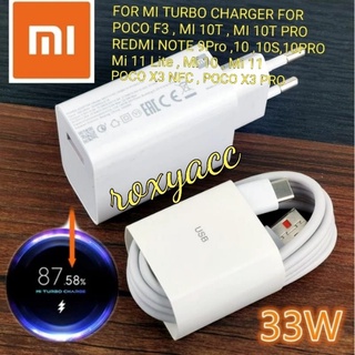 ของแท้ ที่ชาร์จเทอร์โบ 33W สําหรับ Xiaomi Mi Mi 11 Lite Poco F3 X3 NFC X3 Pro note 10