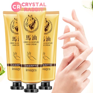 CRYSTAL RABBIT ครีมทามือน้ำมันม้า ป้องกันผิวแห้งแตก ให้ความชุ่มชื้น บำรุงผิวมือ จากน้ำมันม้า ผิวมือเนียนนุ่ม แฮนด์ครีมไวท์เทนนิ่ง ลดริ้วรอย