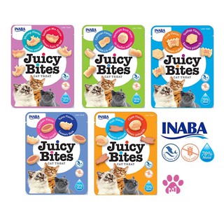 INABA Juicy Bites ขนมแมว เนื้อนุ่ม เคี้ยวหนึบ พอดีคำ ขนาด 11.3 กรัม (1 ซอง มี 2 รส)