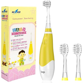 แปรงสีฟันแบตเตอรี่  Lovely Baby Electric Sonic Toothbrush (Seago) สำหรับทารกและเด็กเล็ก มีไฟ LED แถมหัวแปรงรีฟิว