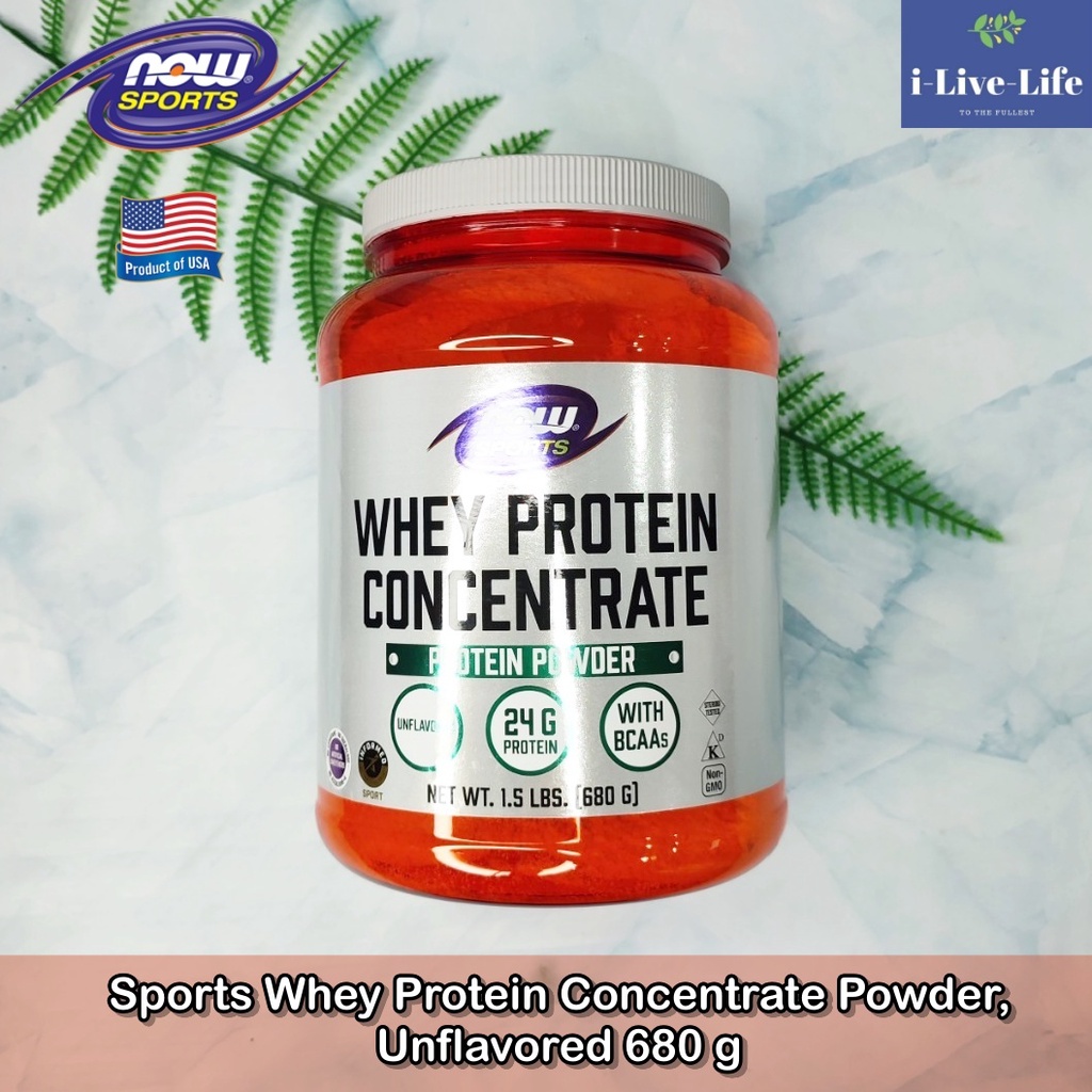 NOW Food - Sports Whey Protein Concentrate Powder, Unflavored 680 g ผงเวย์โปรตีน