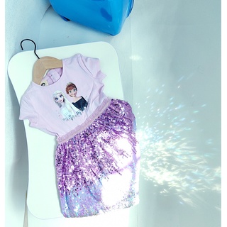 (พร้อมส่ง) elsa dress ภาค2 flozen ชุดเจ้าหญิง เสื้อผ้าเด็กผู้หญิง เสื้อผ้าเด็กโต ชุดเจ้าหญิงเอลซ่า เดรสเด็กผู้หญิงแขนสั้นผ้าฝ้าย girls party dress