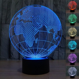 โคมไฟตั้งโต๊ะลายแผนที่โลก 3 D USB LED Night Light Globe Europe Map แผนที่ยุโรป โลก ของขวัญ