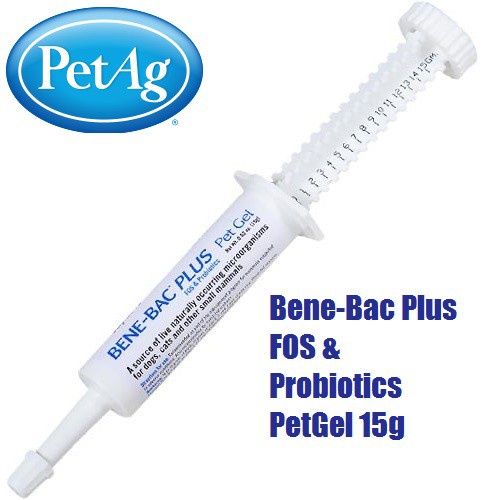 อาหารเสริม PetAg Bene-Bac Plus Gel Digestive Supplement for Dogs Cats Small Pets 15 กรัม