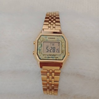 Casio Vintage LA 680WGA-9CDF นาฬิกาข้อมือผู้หญิง นาฬิกาคาสิโอ้