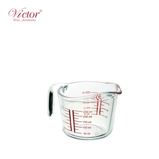 Victor ถ้วยตวงแก้ว 8 oz ตวงของเหลว ชงกาแฟ ทำขนม ทำอาหาร มีขีดบอกเป็นออนซ์ ml 8 oz Glass Measuring Jug