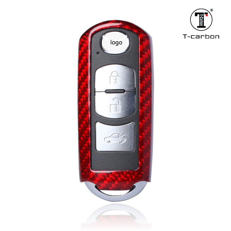 T-Carbon Carbon Fibre Key Case สําหรับ Mazda 3/6/CX3 ฝาครอบป้องกัน