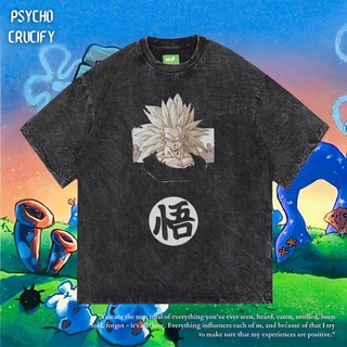 เสื้อยืดโอเวอร์ไซส์เสื้อยืด ขนาดใหญ่ พิมพ์ลาย Dragon Ball Z | หินล้างทําความสะอาด | เสื้อยืด ขนาดใหญ่ | สไตล์วินเทจ | เส