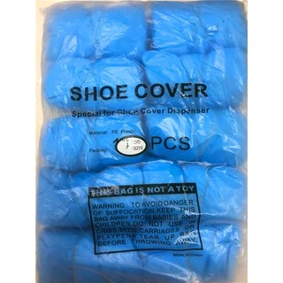 ถุงหุ้มรองเท้าพลาสติก (plastic shoes cover 100 pc/pack) ใช้กับเครื่องแบบเหยียบ T buckle