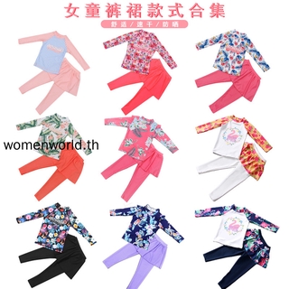 LJW สินค้าพร้อมส่ง ชุดว่ายน้ำเด็ก แขนยาว กันยูวี พร้อม กางเก…