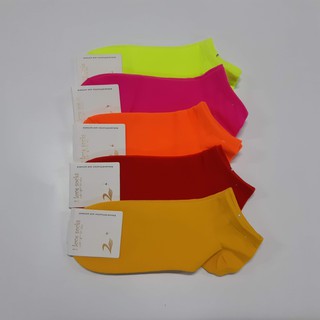 (สินค้าพร้อมส่ง) ถุงเท้า Neon Fluorescentสีนีออนสุดแสบข้อสั้น