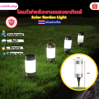 Solar Garden LED โคมไฟตกแต่งสนามหญ้า โคมไฟโซล่าเซลล์ ไฟโซล่าเซลล์ โคมไฟทางเดิน เอฟเฟกต์แสง 2 แบบ แสงสีขาว/แสงอุ่น 1 ชิ้น