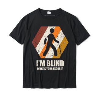 เสื้อยืดลําลอง ผ้าฝ้าย 100% แขนสั้น คอกลม พิมพ์ลาย I M Blind Blind Person แฟชั่นฤดูร้อน สําหรับผู้ชาย คู่รัก