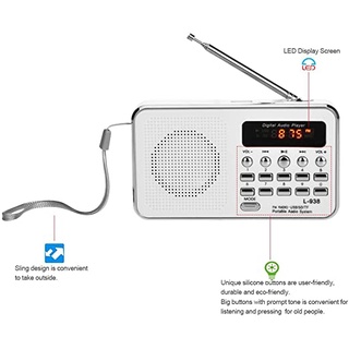 เครื่องเล่นวิทยุ รุ่น L-938 วิทยุfm วิทยุขนาดเล็ก  L-938 Mini Portable D