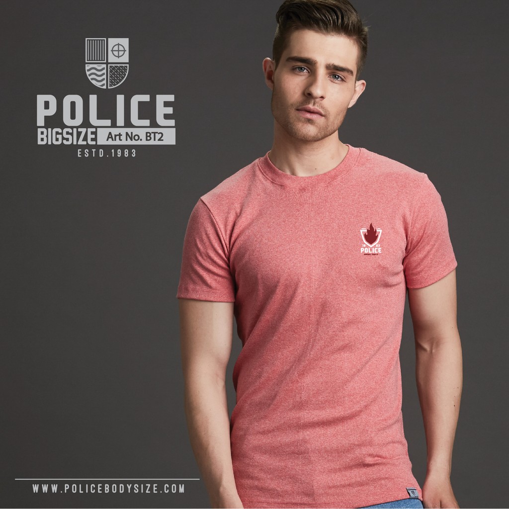 Police Bigsize รุ่น Top dyed เสื้อยืด Slim fit ทรงพอดีตัว