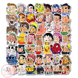 Sticker สติ๊กเกอร์ การ์ตูน H 284 น่ารัก 50ชิ้น โปเกม่อน สไปเดอร์แมน แบทแมน โคนัน นารูโตะ ดราก้อนบอล วันพีช ชินจัง totoro