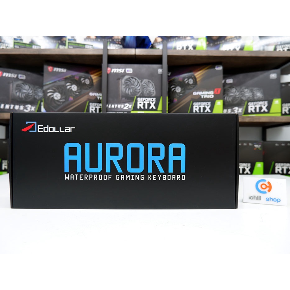 Keyboard (คีย์บอร์ด) EDOLLAR AURORA WATERPROOF GAMING WHITE *ของใหม่* P10444