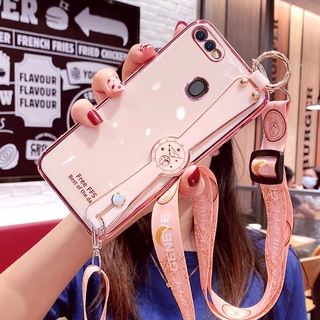 เคส OPPO F9 F7 F5 F11 PRO เคสโทรศัพท์ ประดับพลอยเทียม สายคล้องคอ เคสนิ่ม ประดับเพชร สําหรับเด็กผู้หญิง