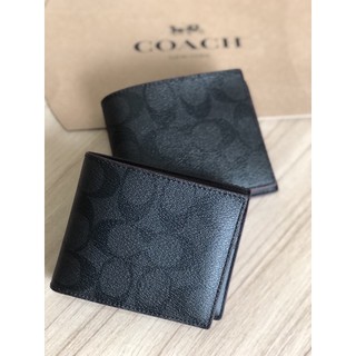 🖤 Coach COMPACT ID WALLET IN SIGNATURE (COACH F74993)