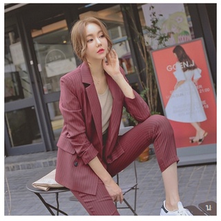 ชุดสูท#สูทผู้หญิง สูทชุด สไตล์เกาหลี OL suit Blazer+Pants