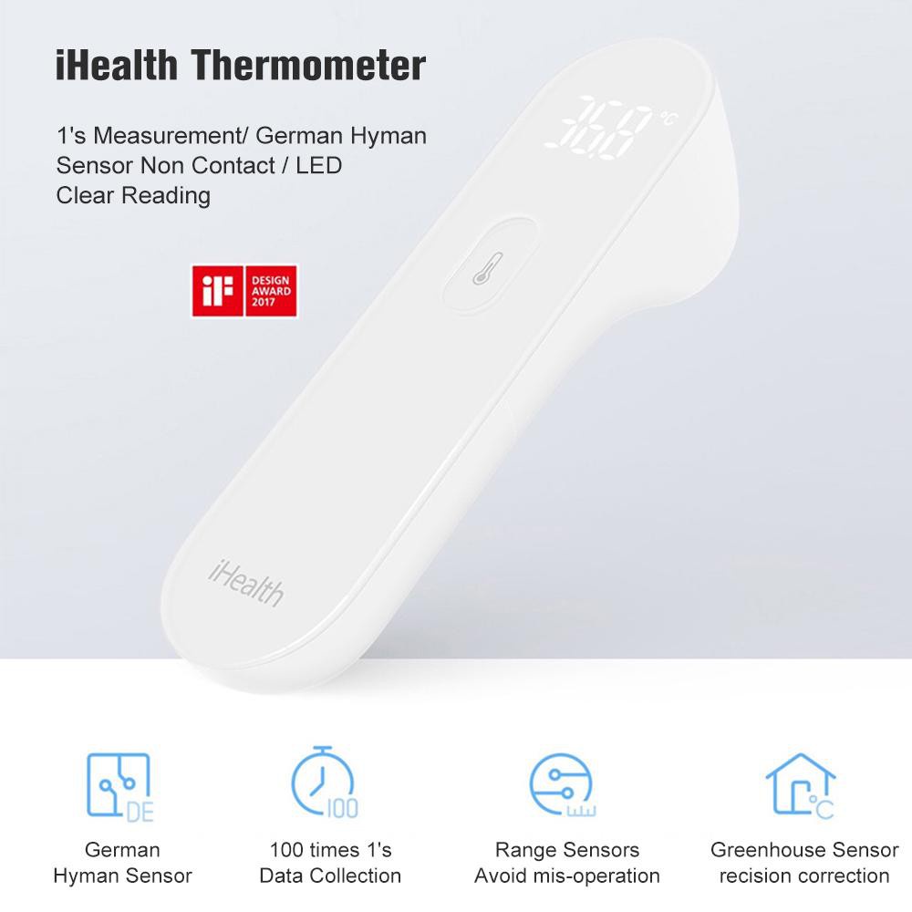 🔥(พร้อมส่งใน 1วัน) เครื่องวัดไข้ xiaomi ที่วัดอุณหภูมิ mijia ihealth thermometer led display วัดไข้ อุปกรณ์ตรวจวัดสุขภา