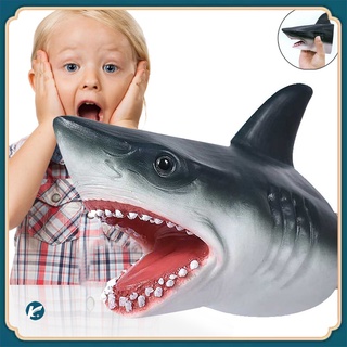 ส่งเร็ว  ฉลาม Shark ตุ๊กตาหุ่นมือ, Shark Puppets บทบาทเล่นของเล่น , ยางนุ่มเหมือนจริงสัตว์ทะเลหัวฉลาม 6.3 นิ้ว