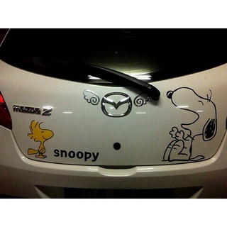 สติ๊กเกอร์งานตัดคอม รูป snoopy ติดรถ แต่งรถ แต่งบ้าน ติดบ้าน Woodstock สุนัข หมา นก sticker น่ารัก การ์ตูน cartoon