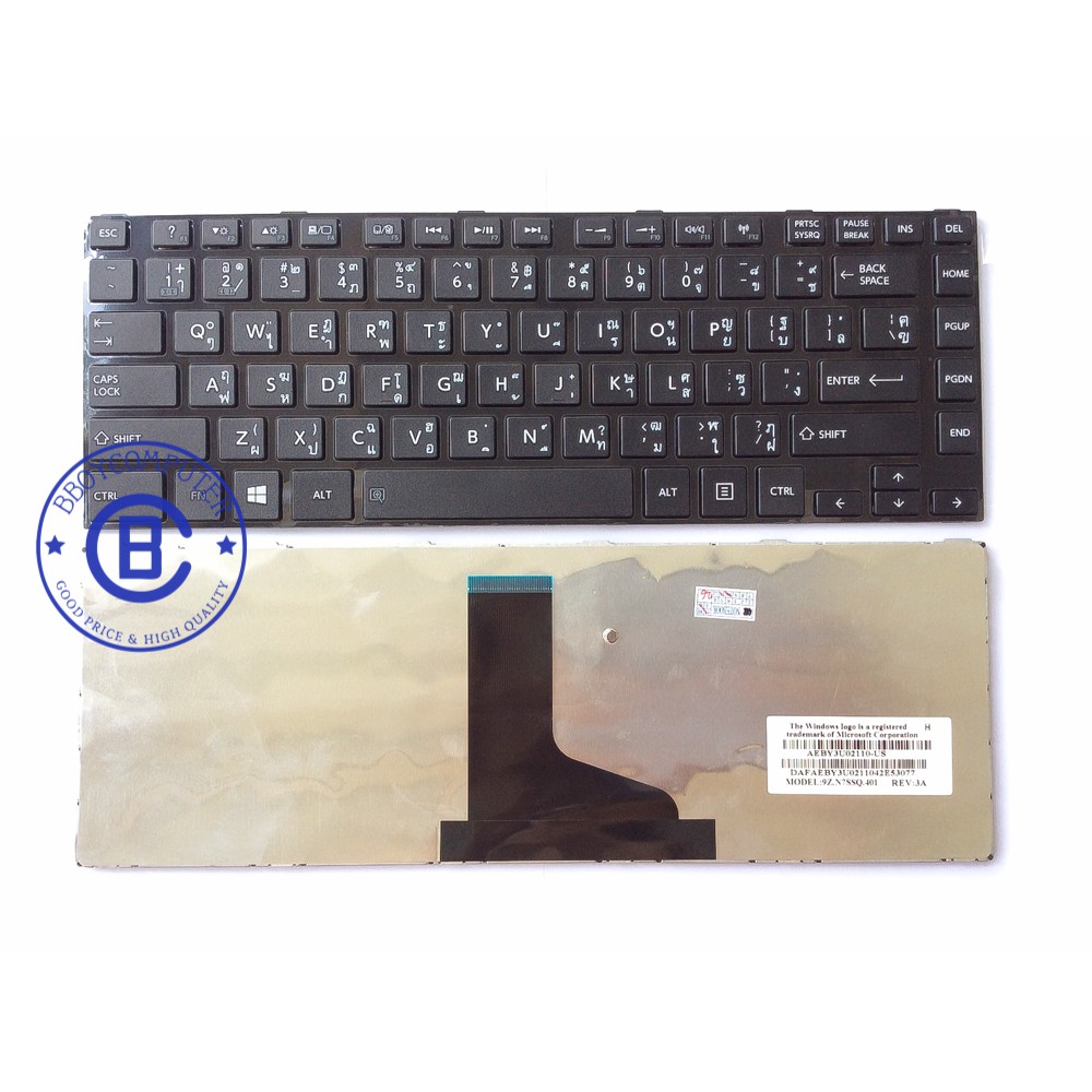 TOSHIBA Keyboard คีย์บอร์ด TOSHIBA SATELLITE L800 L805 L830 L835 L840 C800 C840 C845 C845 M840 ไทย อ