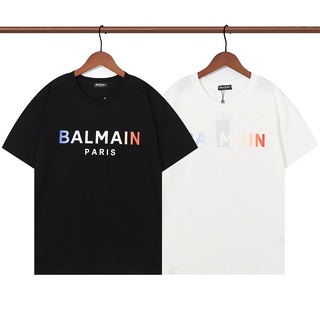 ❤❀ [พร้อมส่ง] ❤ Balmai----เสื้อยืดแขนสั้น ผ้าฝ้าย พิมพ์ลายตัวอักษร แฟชั่นคู่รัก สําหรับผู้ชาย และผู้หญิงS-5XL