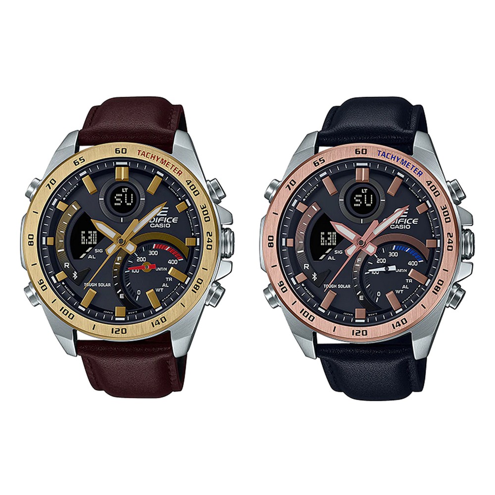 Casio Edifice นาฬิกาข้อมือผู้ชาย สายหนัง รุ่น ECB-900,ECB-900GL (ECB-900GL-1A,ECB-900GL-1B)