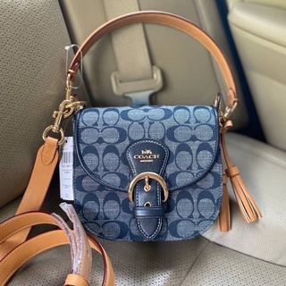 📮 พร้อมส่ง กระเป๋าCoach Kleo Shoulder Bag 17 In Signature Chambray