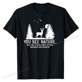 เสื้อยืด ผ้าฝ้าย พิมพ์ลาย You See Nature แฟชั่นสําหรับผู้ชาย