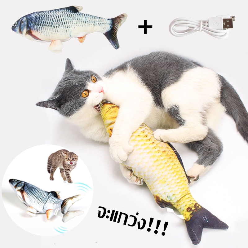 พร้อมส่ง ตุ๊กตาปลาของเล่นสัตว์เลี้ยง ขนาด 28 cm ตุ๊กตาปลา ของเล่นแมว ตุ๊กตาปลาดุ๊กดิ๊ก ตุ๊กตาปลาขยับ