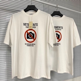 เสื้อยืด พิมพ์ลายโลโก้ Vestements NO SOCIAL MEDIA 1:1 สําหรับผู้ชาย และผู้หญิง 2021