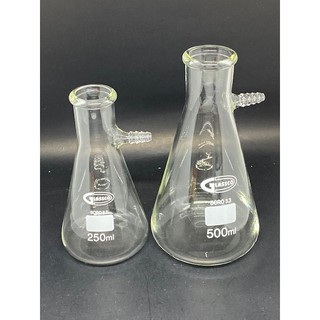 Suction Flask with Bolt Neck 250ML 500ML 1000ML Lab Grade หนา/ทนสารเคมี/ร้อน/เย็น ขวดกรองสาร ยี่ห้อ GLASSCO ประเทศอังกฤษ