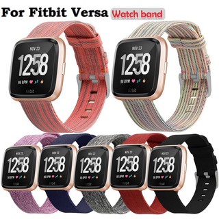 สายนาฬิกาFitbit Versa 2 สายนาฬิกาข้อมือผ้าแคนวาสสําหรับ Versa