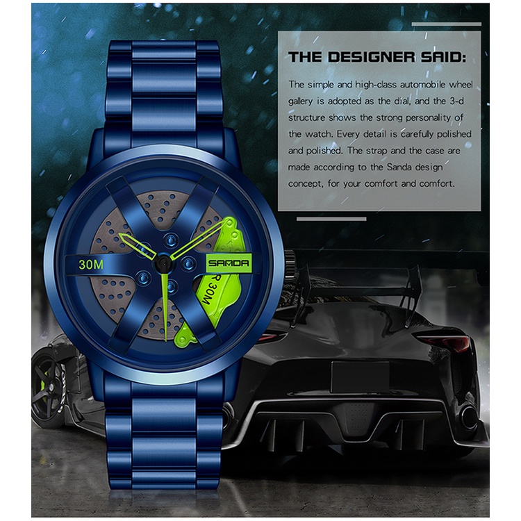 ซานดา ล้อขอบฮับนาฬิกาผู้ชายนาฬิกาหมุนหมุนหมุนนาฬิกาควอตซ์ - รูปที่ 4