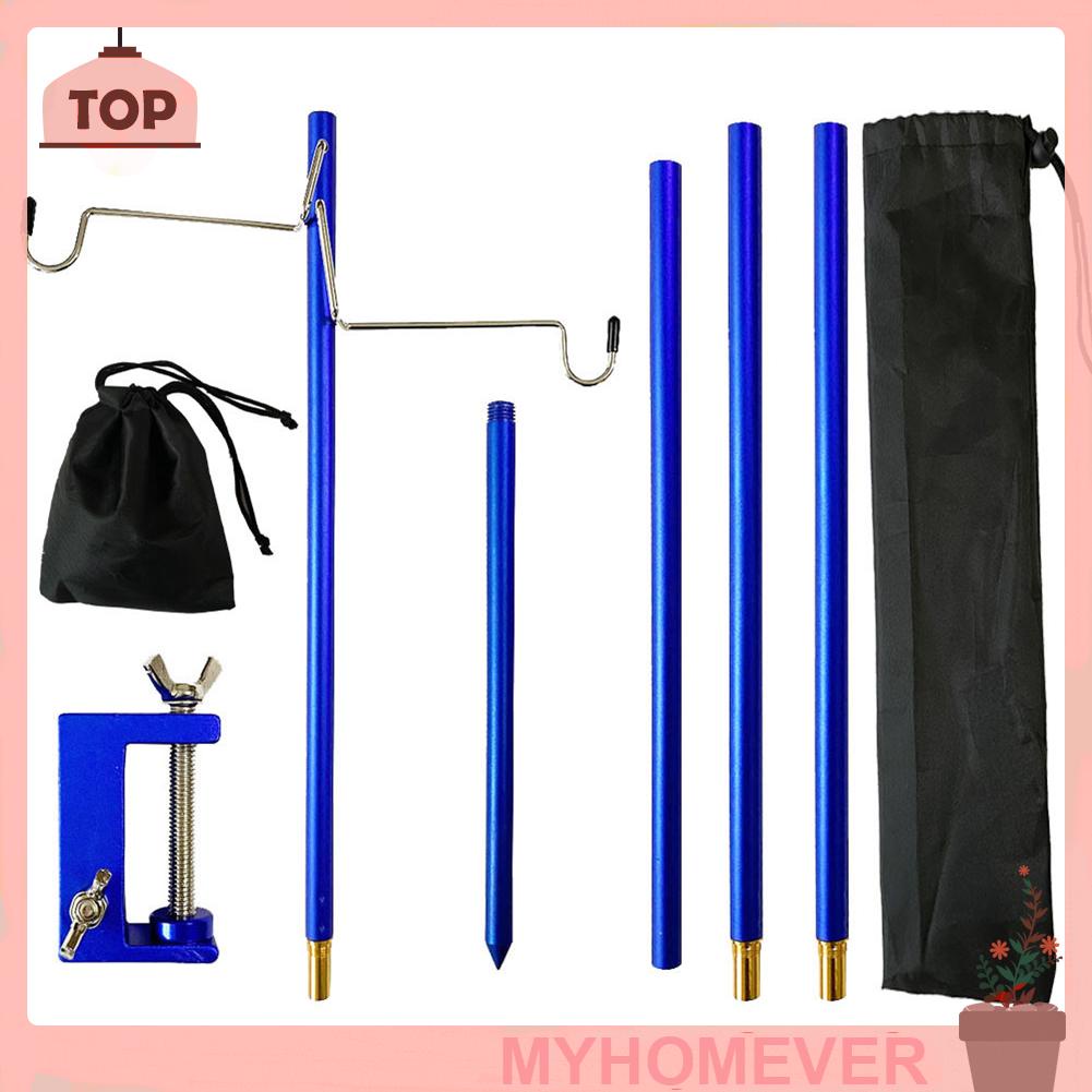Camping-Lampenständer – Faltbar, Aus Eisen, Mit Haken – Für Laternen, LED-Lichter & Küchenutensilien – Für Zeltplatz, Garten & Picknick