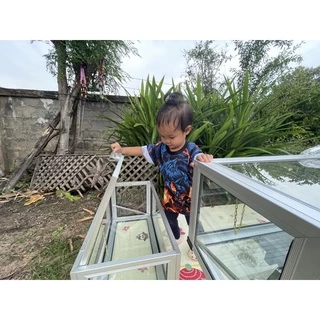 ตู้ลูกชิ้น ตู้ผลไม้ ตู้กระจก ใส่น้ำแข็งได้ มีรูระบายน้ำ ขนาดกว้าง 30 ยาว 90 สูง 30 ซม.