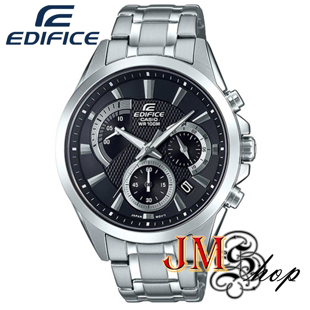 Casio Edifice Chronogroph นาฬิกาข้อมือผู้ชาย สแตนเลส รุ่น EFV-580D-1AVUDF (หน้าปัดดำ)