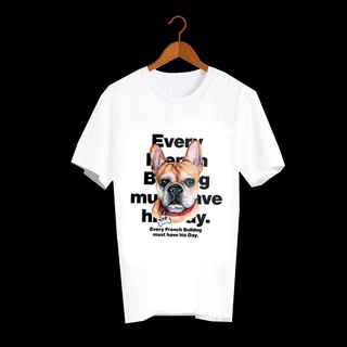 เสื้อยืด เสื้อยืดลายหมา เสื้อยืดสกรีนลายหมา French Bulldog DJ10