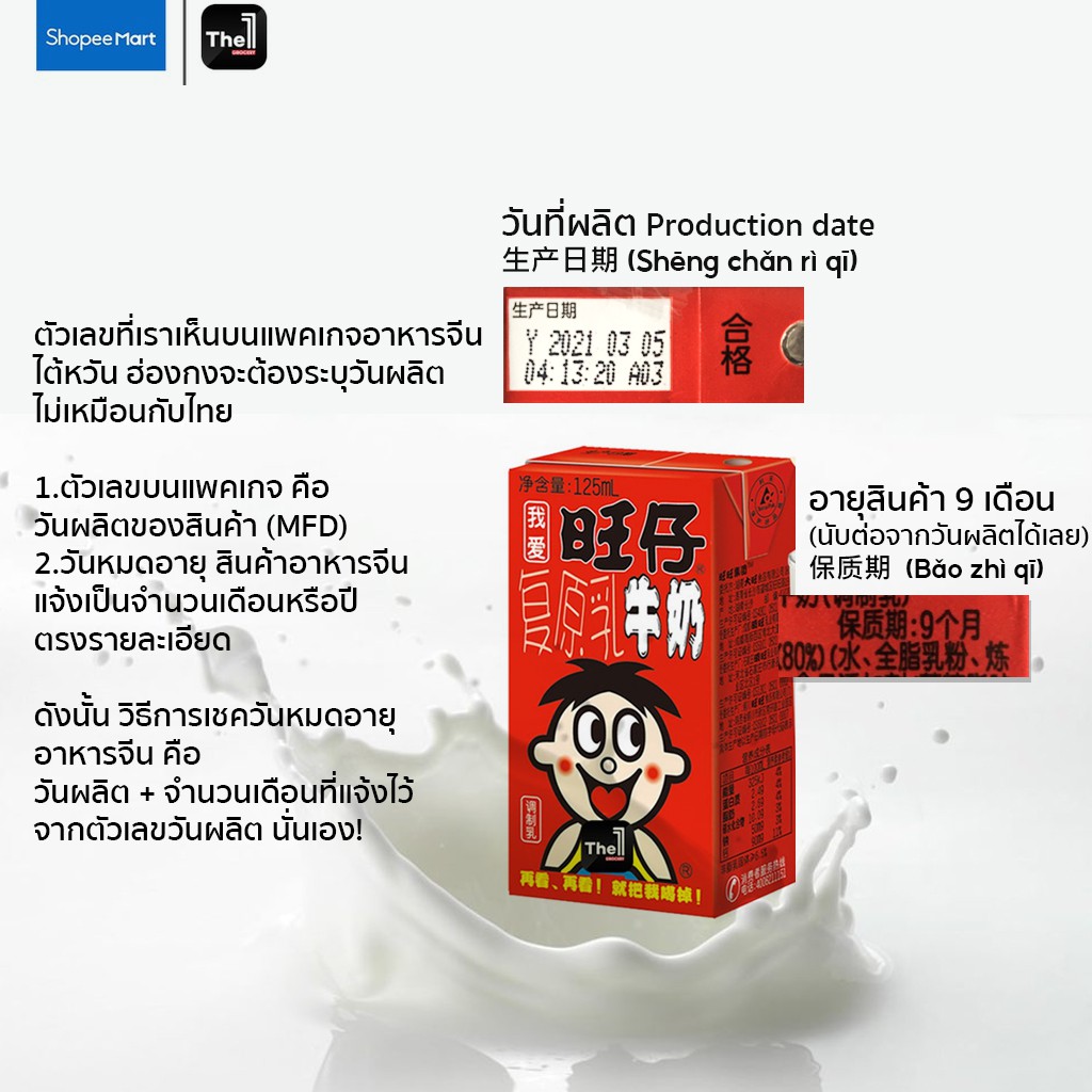 เครื่องดื่ม หวังจื่อ 旺仔 รสหวาน 1กล่อง 125 ml สุดฮิตจากจีน นมหวังหวัง นมหวังจือ wangwang