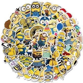 ✨พร้อมส่ง✨มินเนี่ยน Minions Minion sticker สติกเกอร์กันน้ำรูปแบบที่แตกต่างกัน 小黃人 50 ชิ้น