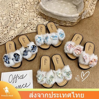 พร้อมส่ง รองเท้าแตะขนมิ้ง กันลื่น สำหรับเด็กผู้หญิง