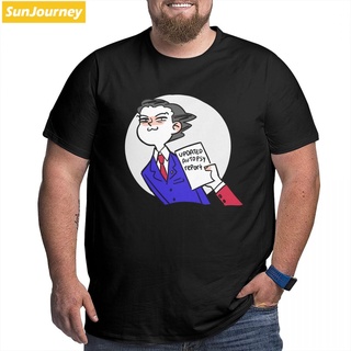 เสื้อยืดแขนสั้น ผ้าฝ้าย พิมพ์ลาย Phoenix Wright Ace Attorney สําหรับผู้ชาย