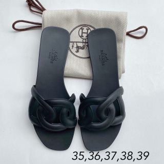 NEW HERMES BLACK SANDAL