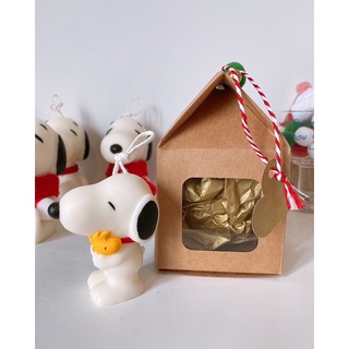 เทียนหอม Snoopy &amp; woodstock ขนาด6.5cm  พร้อมตกแต่งกล่อง